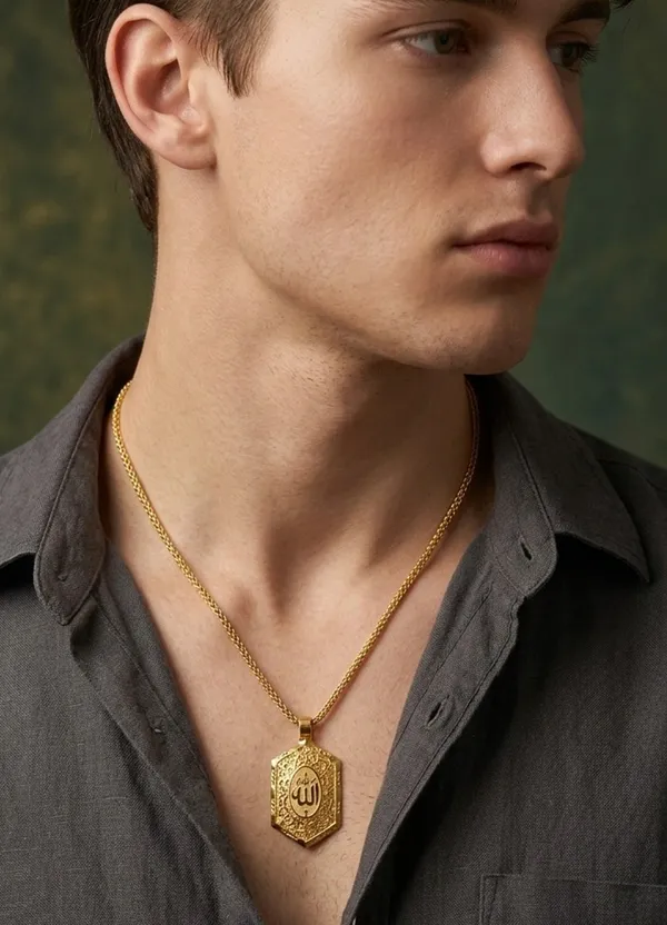 Balaji_Gold_Golden_Allah_Engraved_Pendant_Chain_for_Men