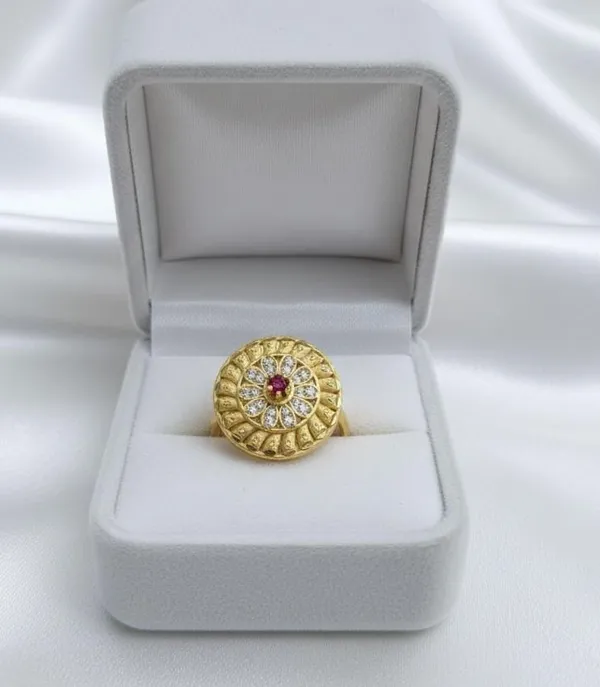 Balaji_Gold_Majestic_Flora_Scalloped_Ring_–_22K_Matte_Gold_Finish_with_Ruby_Centerb_for_Women