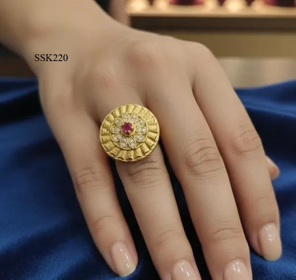 Balaji_Gold_Majestic_Flora_Scalloped_Ring_–_22K_Matte_Gold_Finish_with_Ruby_Centerb_for_Women