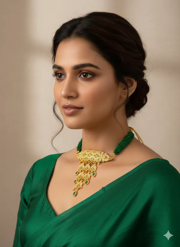 Balaji_Gold_Rajasthani_Traditional__Gold-Plated_Green_Bead_Choker_(Aad)_with_Kundan_Work