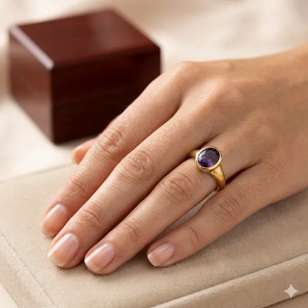 Balaji_Gold_Royal_Amethyst_(Neelam_Stone)_Gold_Finish_Statement_Ring