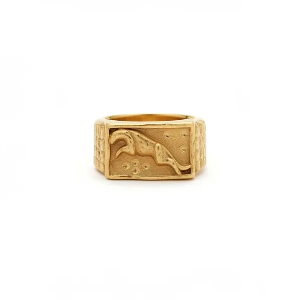 Balaji_gold_Men’s_Matte_Gold_Animal_Motif_Signet_Ring