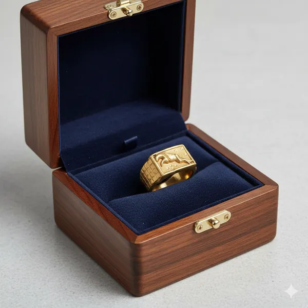 Balaji_gold_Men’s_Matte_Gold_Animal_Motif_Signet_Ring