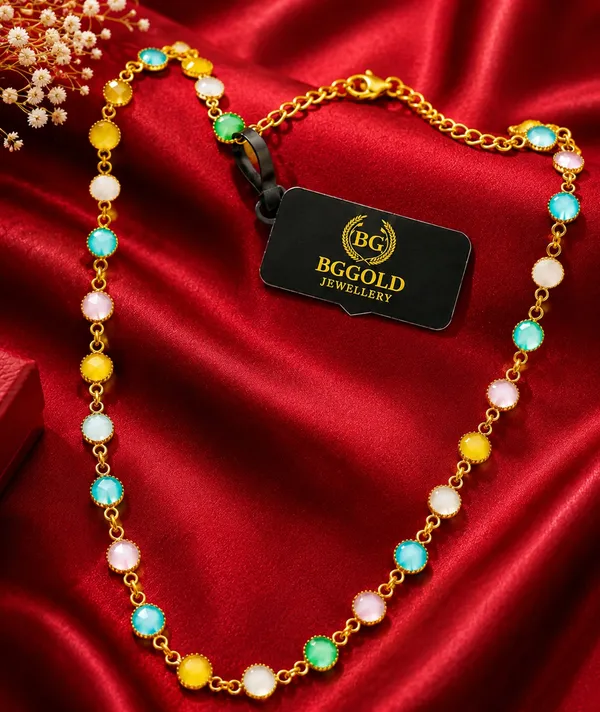 Golden_Multi-Color_Beaded_Station_Chain