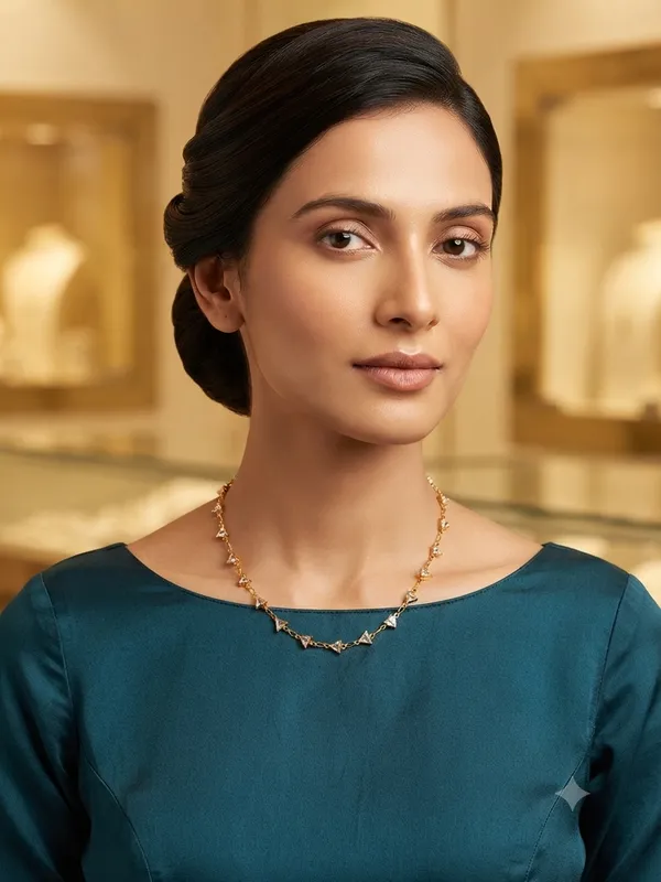 Golden_Triangular_CZ_Station_Chain_Necklace