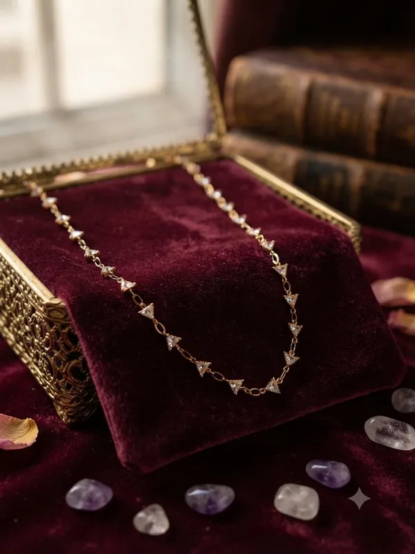 Golden_Triangular_CZ_Station_Chain_Necklace