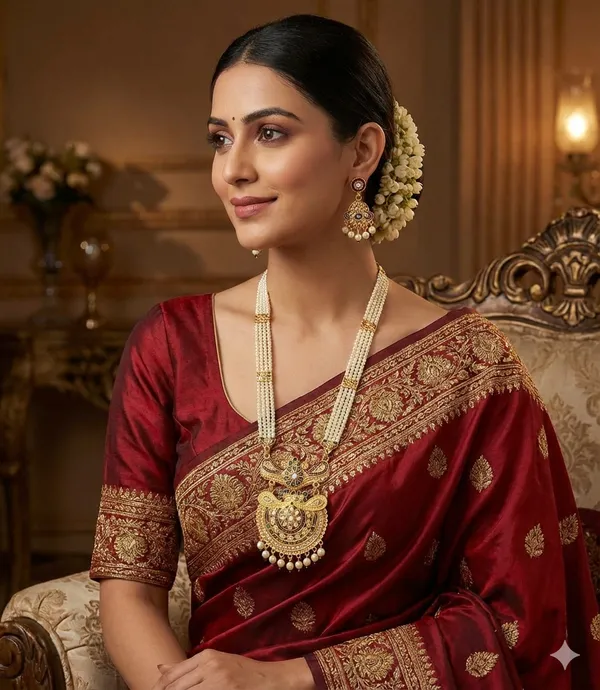 Balaji_Gold_Golden_Traditional_Multi_Colour_Minakari_Multi_Strand_Pearls_Long_Necklace_Earring_Set_For_Women
