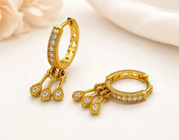 Luxury_Gold-Plated_CZ_Bali_Hoop_Earrings_with_Triple_Drop_Charm_for_Women