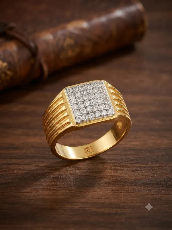 Men's_Premium_Gold-Plated_Square_American_Diamond_Ring_|_Stylish_Designer_Finger_Ring_with_Grooved_Band_for_Men_and_Boys