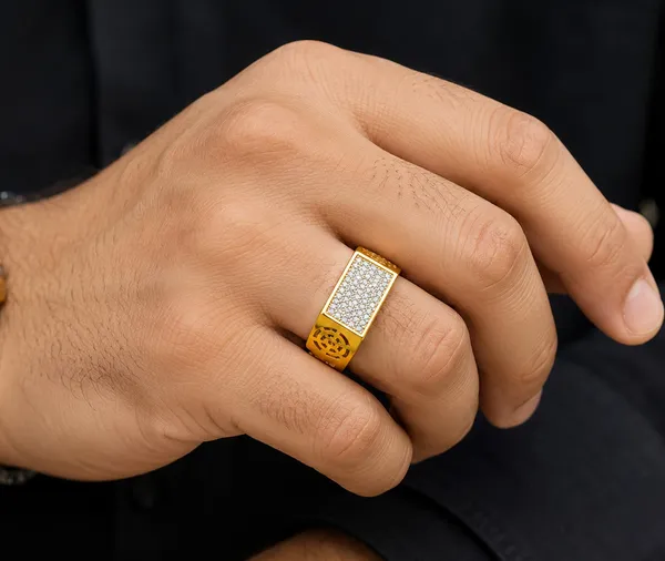 Men's_Luxury_Gold-Plated_Rectangular_American_Diamond_Ring_|_Designer_Statement_Finger_Ring_with_Cutwork_Band_for_Men_and_Boys