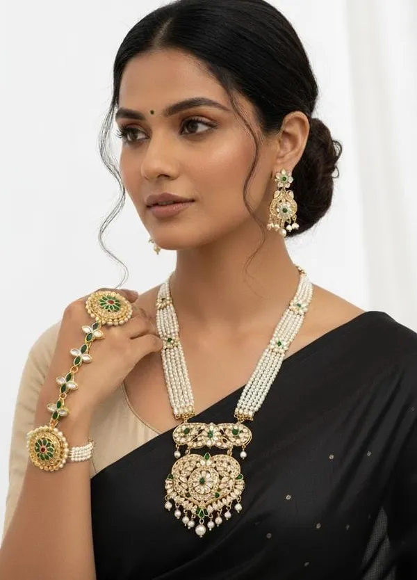 Balaji_Gold_Rajasthani_Royal_Kundan_Pearl_Bridal_Combo_Set