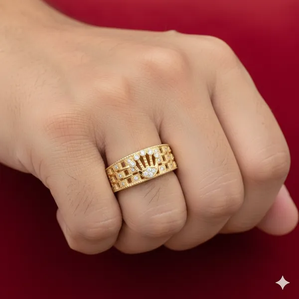 Rajasthani_Royal_Sunburst_American_Diamond_Gold_Ring