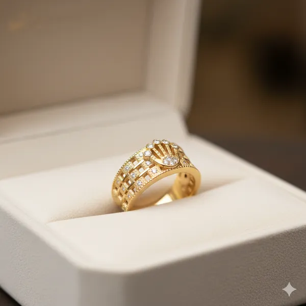 Rajasthani_Royal_Sunburst_American_Diamond_Gold_Ring