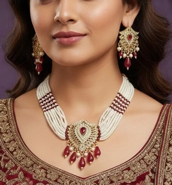 Royal_Rajasthani_Kundan_Pearl_Necklace_Set_with_Ruby_Drops