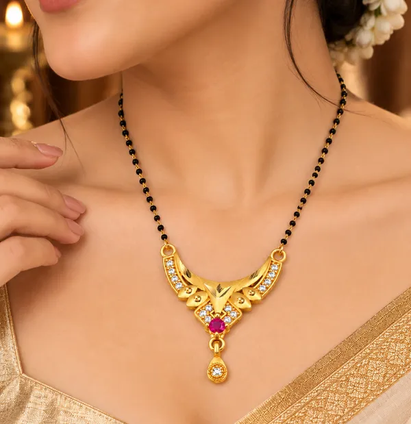 Traditional_Gold-Plated_Mangalsutra_with_Ruby_and_CZ_Stones