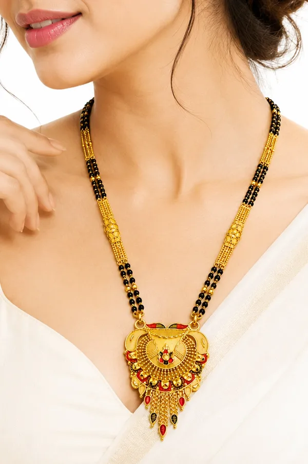 Traditional_Gold-Plated_Meenakari_&_Rajwadi_Pendant_Mangalsutra_for_Women