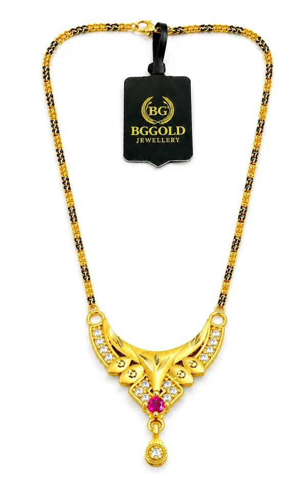 Traditional_Gold_and_Black_Beaded_Mangalsutra_with_Ruby_and_CZ_Pendant