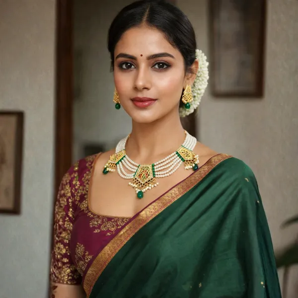 Balaji_Gold_Multicolour_Elegant_Kundan_&_Pearl_Choker_Necklace_Set_With_Earrings_For_Women