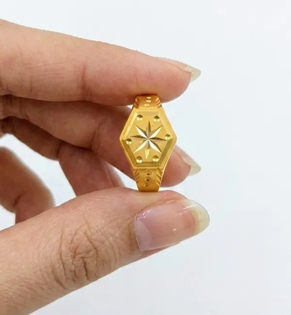 Balaji_Gold_Golden_Premium_Hexagon_Engraved_Men's_Finger_Ring_For_Men