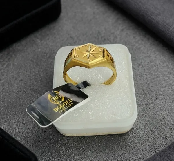 Balaji_Gold_Golden_Premium_Hexagon_Engraved_Men's_Finger_Ring_For_Men