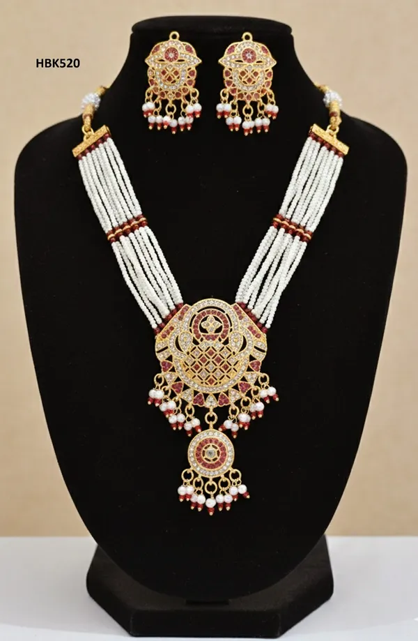 Balaji_Gold_Red_Premium_Traditional_Kundan_Choker_Necklace_Set_With_Pearl_Strings_&_Matching_Earrings_For_Women