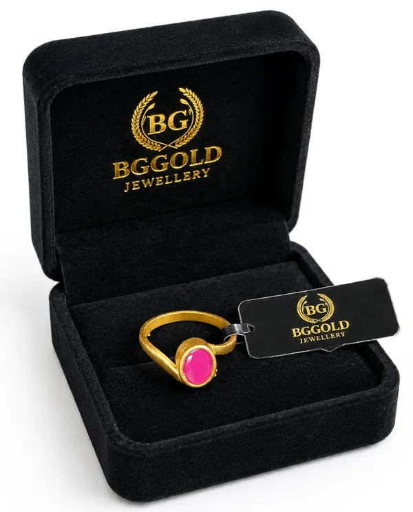 legant_Gold_Plated_Oval_Pink_Stone_Adjustable_Statement_Ring