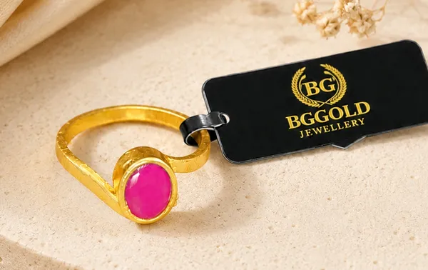 legant_Gold_Plated_Oval_Pink_Stone_Adjustable_Statement_Ring