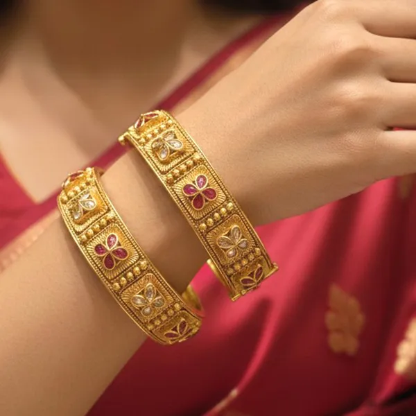 Balaji_Gold_Antique_Gold-Plated_Rajasthani_Kada_Bangles_with_Ruby_and_Polki_Accents_(Set_of_2)
