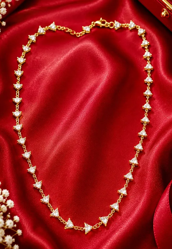 Golden_Triangular_CZ_Station_Chain_Necklace