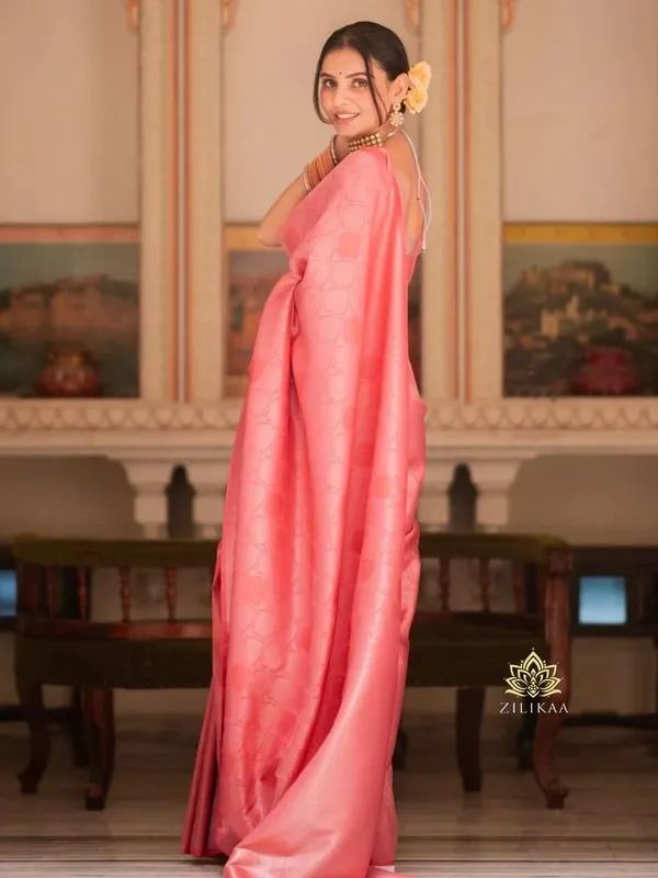 Orange_Jacquard_Self_Design_Banarasi_Saree_For_Women