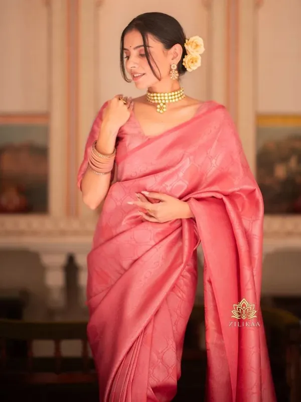 Orange_Jacquard_Self_Design_Banarasi_Saree_For_Women