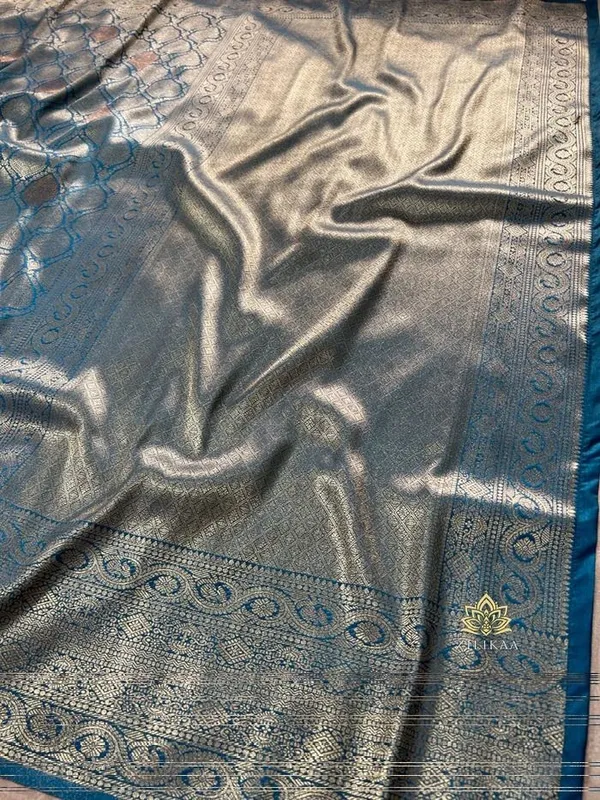 Blue_Jacquard_Self_Design_Banarasi_Saree_For_Women