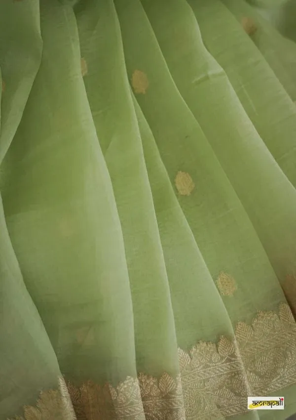 Green_Cotton_Linen_Self_Design_Banarasi_Saree_For_Women