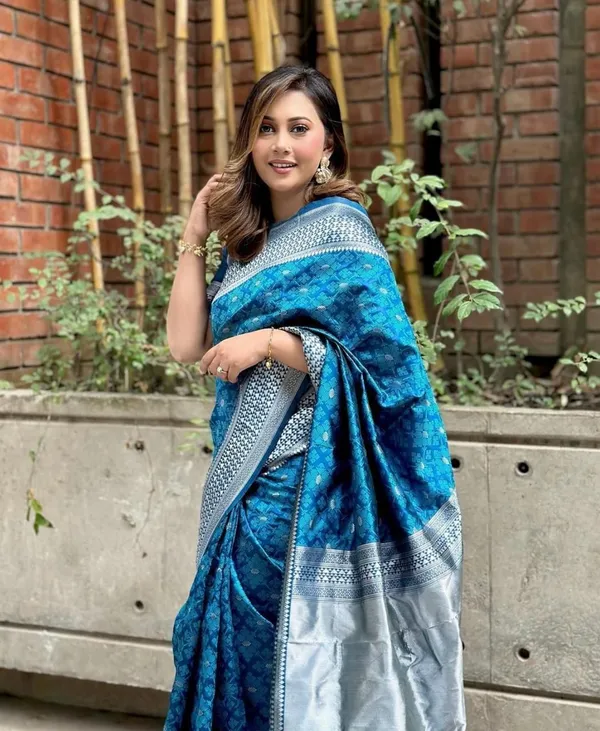Blue_Jacquard_Embroidered_Banarasi_Saree_For_Women