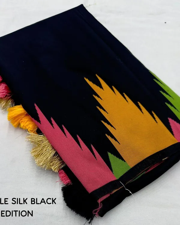 Black_&_Multicolor_Jacquard_Self_Design_Woven_Banarasi_Saree_For_Women