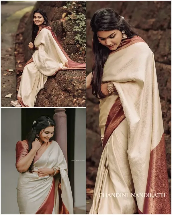 Cream_&_Maroon_Jacquard_Art_Silk_Woven_Banarasi_Saree_For_Women