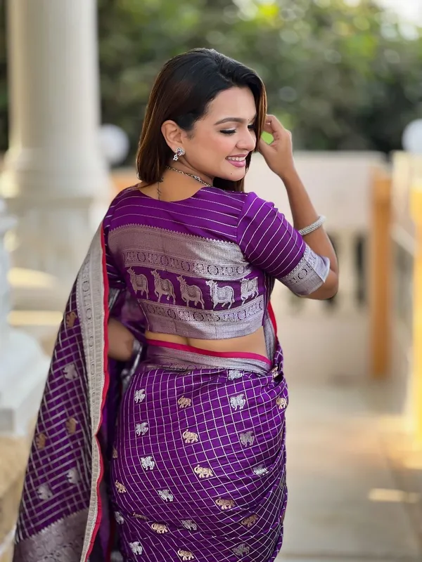 Purple_&_Silver_Jacquard_Self_Design_Banarasi_Saree_For_Women