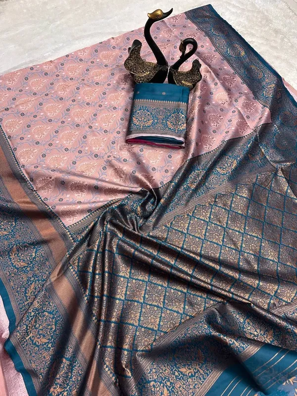 Blue_&_Pink_Jacquard_Self_Design_Woven_Saree_For_Women