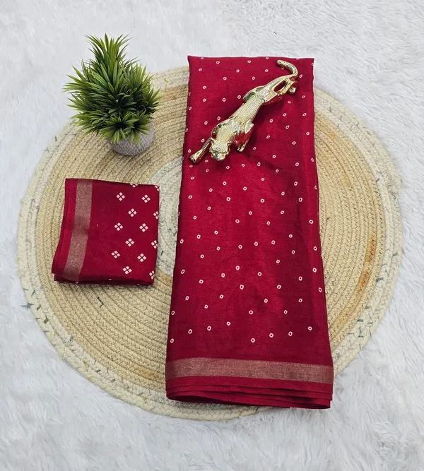 Red_Cotton_Blend_Printed_Saree_For_Women