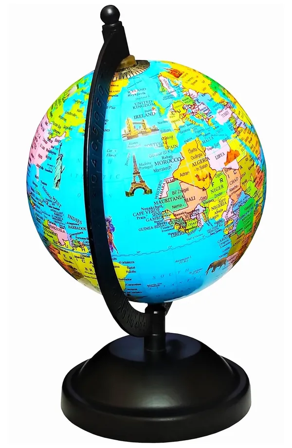 SEE_WORLD_-_Black_Metallic_Steel_Arc_And_Base_Globe_|_8_Inch_Height,_5_Inch_Diameter_|_Multicolor_Monuments_Map,_Ocean_For_Kids_School_College_Home_Offices