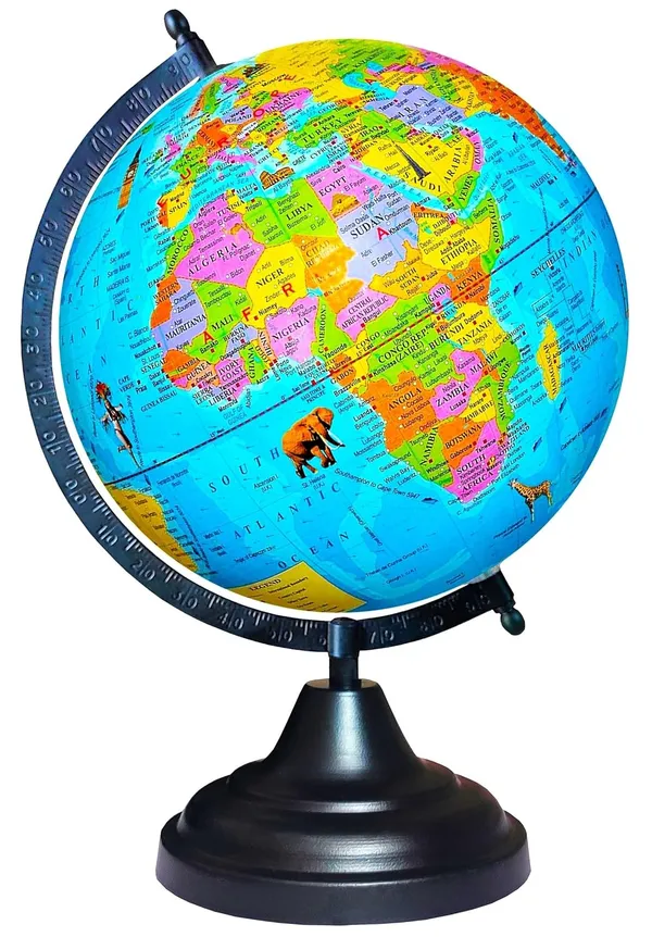 SEE_WORLD_-_Black_Globe_|_12_Inch_Height,_8_Inch_Diameter_(Medium_Size)|_Metallic_Decorative,_Multicolor_Monuments_Map,_Blue_Ocean,_Showpiece_For_Kids_School_College_Home_Offices