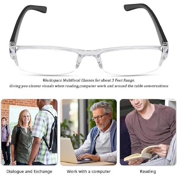 See_World_-_BLACK_Half_Rim_Transparent_Frame,_Reading_Eyeglasses_With_Transparent_Case_And_Cleaning_Cloth