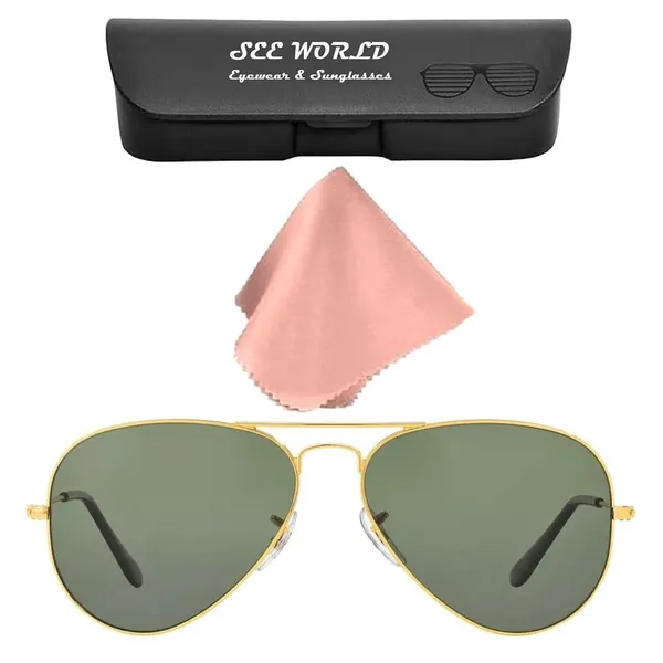 Golden_Full_Rim_Metal_Frame,_Light_Green_Glasses_|_Uv_Protected_|_Hard_Case_And_Cleaning_Cloth