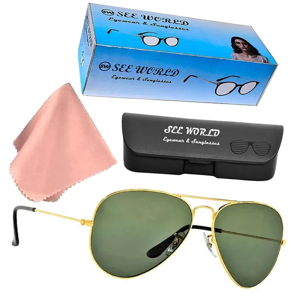 Golden_Full_Rim_Metal_Frame,_Light_Green_Glasses_|_Uv_Protected_|_Hard_Case_And_Cleaning_Cloth
