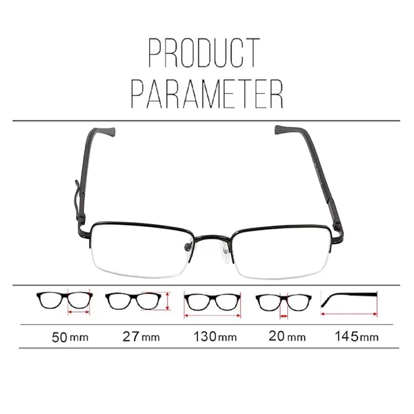 See_World_-_BLACK_Half_Rim_Metal_Frame_With_Pen_Clip_Spring_Hinges_Reading_Eye_Glasses_With_Eye_Protection,_Soft_Cover,_Cleaning_Spray,_Cleaning_Cloth_&_Dori