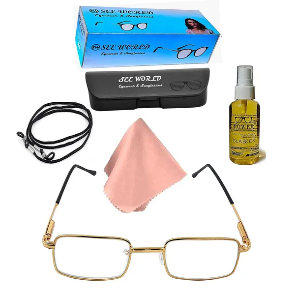 See_World_-_GOLDEN_Metallic_Full_Rim_Frame_With_Spring_Hinges_Reading_Eye_Glasses_With_Hard_Case,_Lens_Cleaning_Spray,_Cleaning_Cloth_And_Hanging_Dori