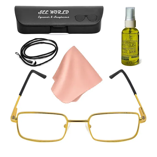 See_World_-_GOLDEN_Metallic_Full_Rim_Frame_With_Spring_Hinges_Reading_Eye_Glasses_With_Hard_Case,_Lens_Cleaning_Spray,_Cleaning_Cloth_And_Hanging_Dori