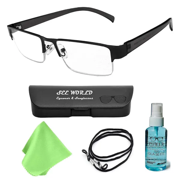 Black_Half_Rim_Metal_Frame_Reading_Eyeglasses_With_Cover,_Lens_Cleaning_Spray,_Cleaning_Cloth_&_Hanging_Dori