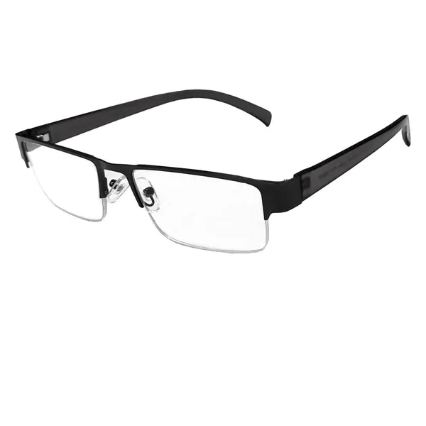 BLACK_Half_Rim_Metal_Frame_Reading_Eyeglasses_with_Hard_Case,_Lens_Cleaner_Brush_Tool,_Cleaning_Cloth_and_Hanging_Dori