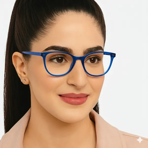 SEE_WORLD_-_BLUE_Frame_Cat_Eye_Style_Reading_Eyeglasses_with_Lens_Cleaner_Brush_Tool,_Hard_Case,_Cleaning_Cloth_And_Hanging_Dori